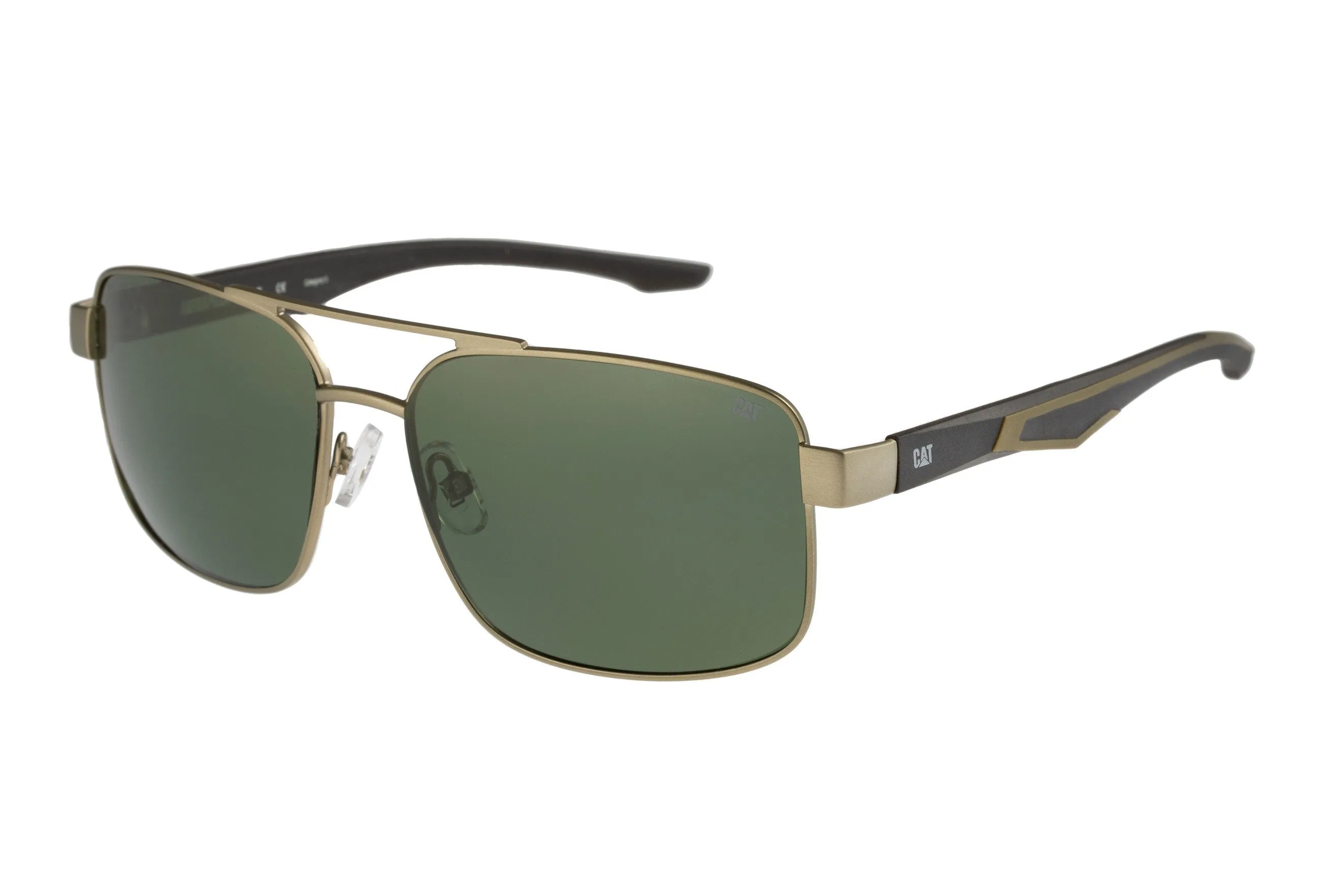 Metal Aviator Sunglasses Matte Khaki w/Vintage Green Lens sold by Caterpillar