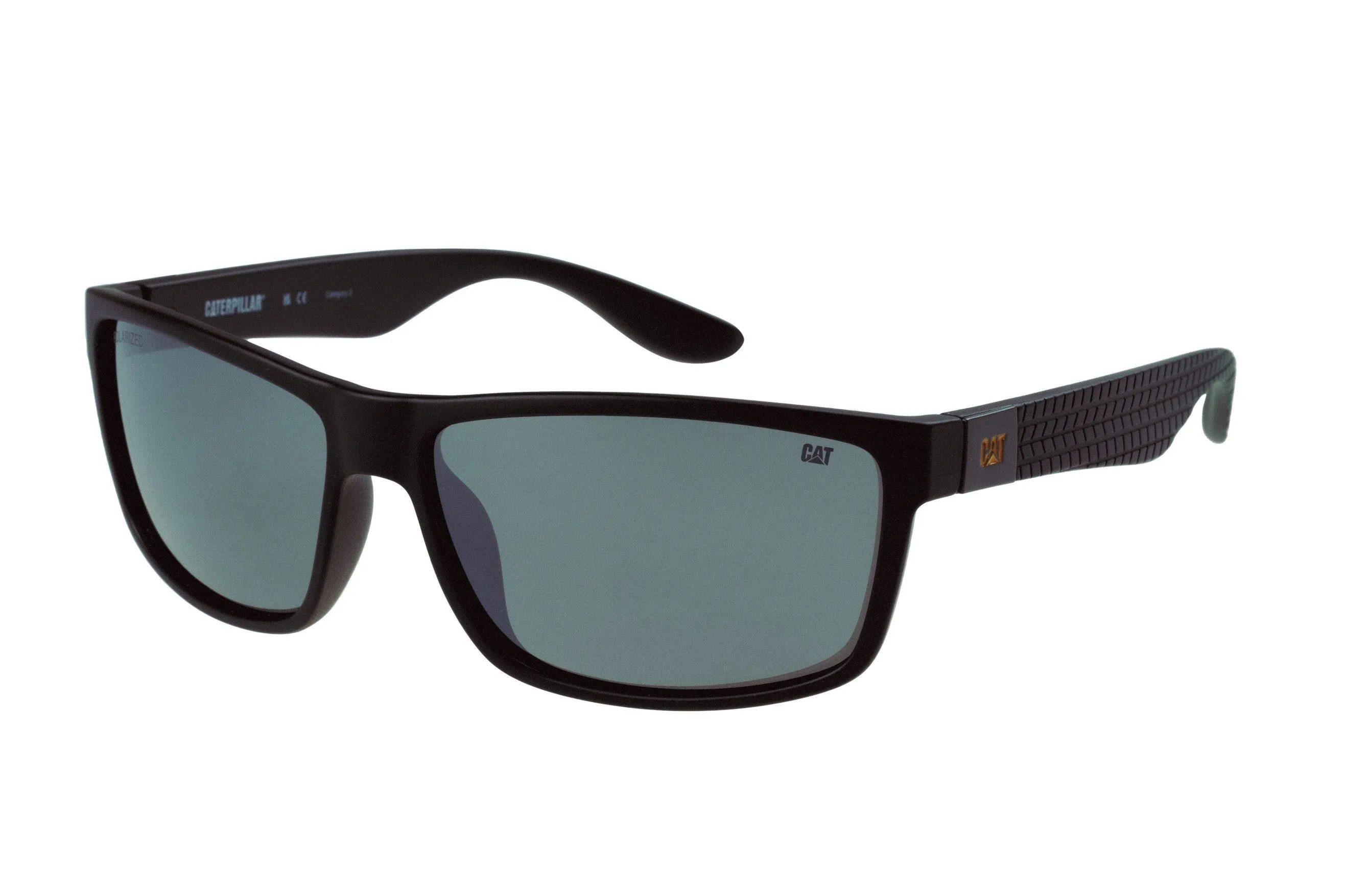 Sporty Sunglasses Matte Black w/Silver Mirror Lens sold by Caterpillar