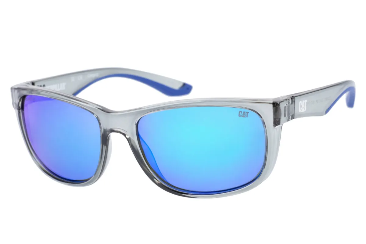 Classic Sunglasses Gloss Grey w/ Blue Mirror Lens sold by Caterpillar