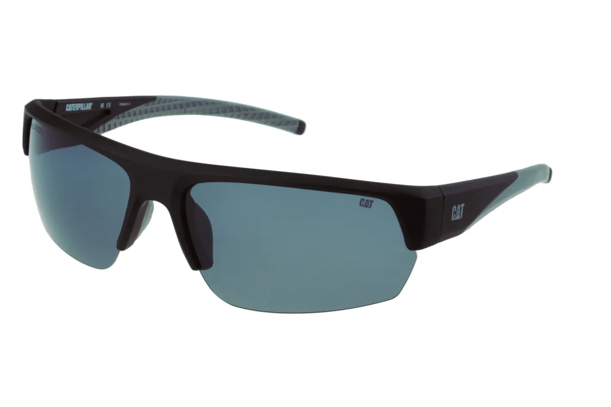 Half Frame Sunglasses Matte Black w/Smoke Lens sold by Caterpillar