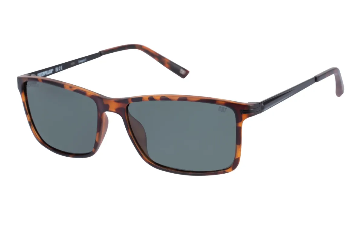 PC Sunglasses Matte Tort w/Solid Green Lens sold by Caterpillar