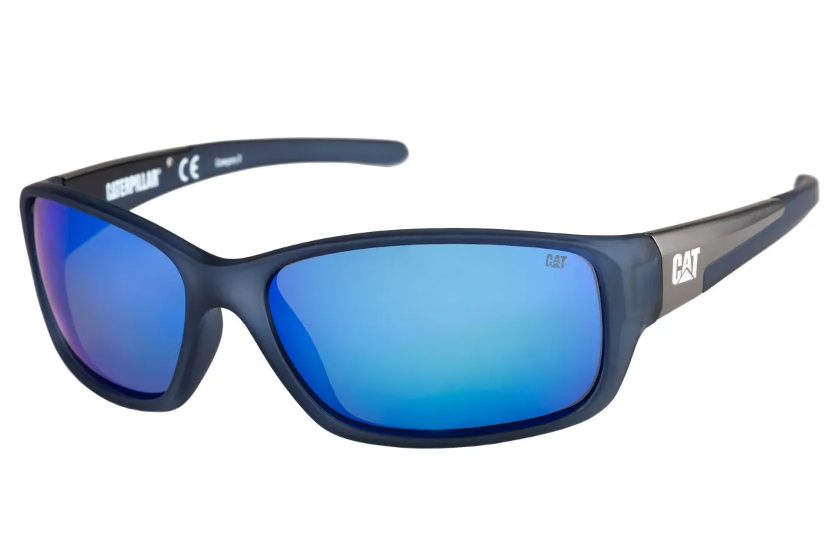 Sensor Sunglasses Matte Navy w/Blue Mirror Lens sold by Caterpillar