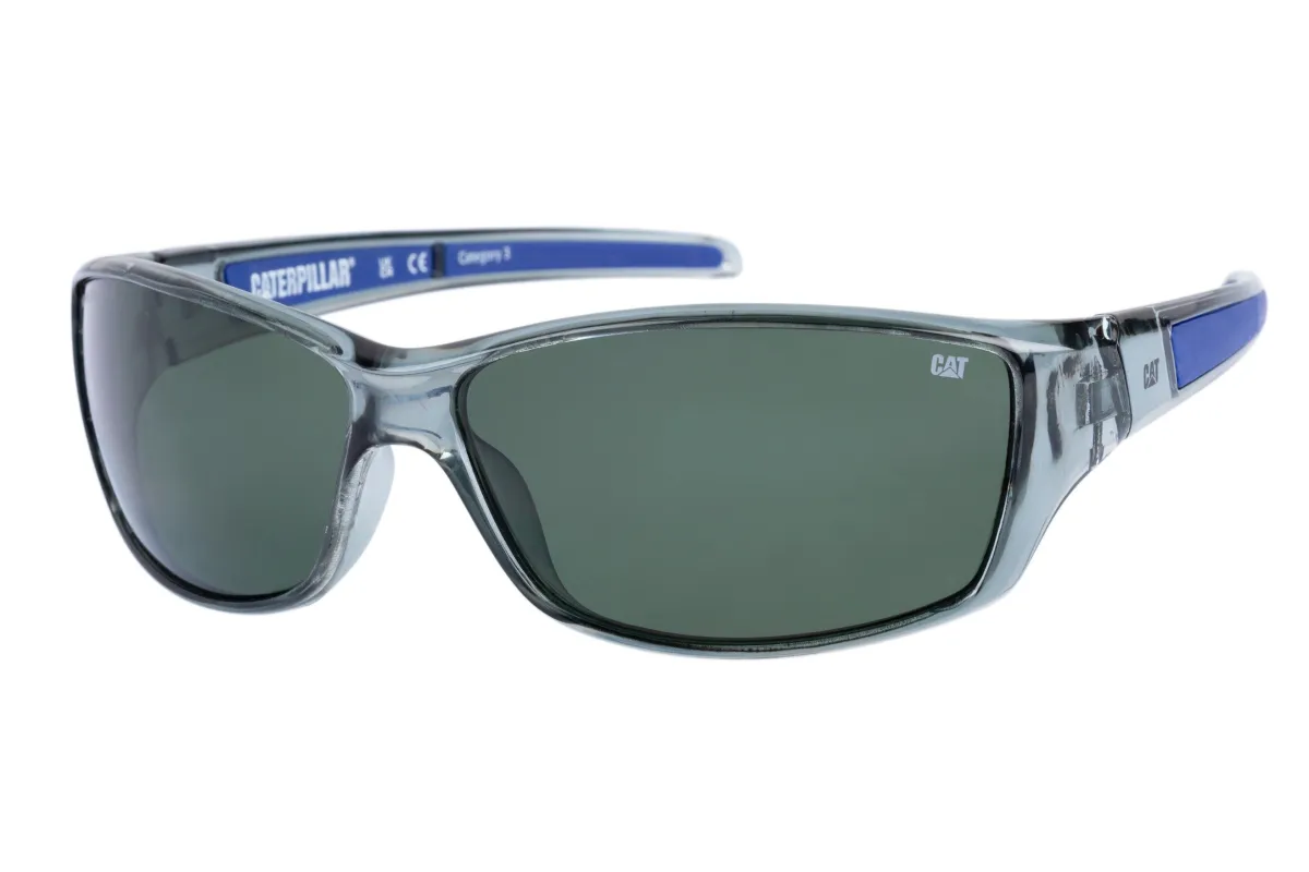 Sleek Sunglasses Gloss Grey w/Solid Green Lens sold by Caterpillar