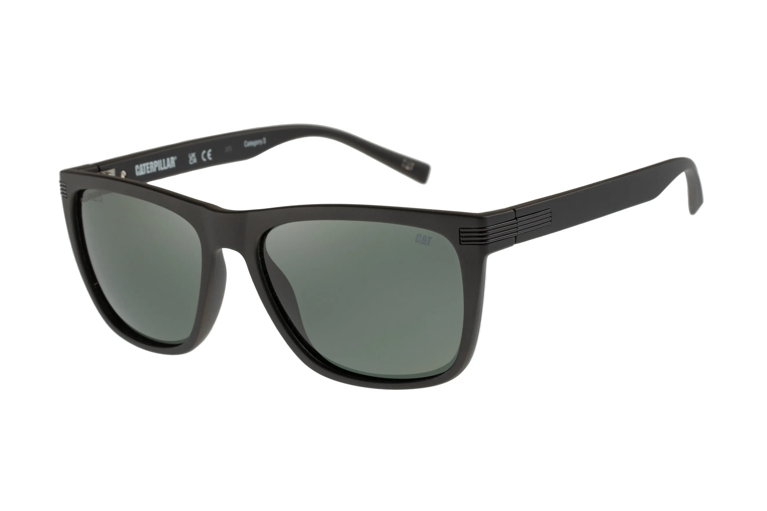 Monoblock Sunglasses Matte Black w/Vintage Green Lens sold by Caterpillar