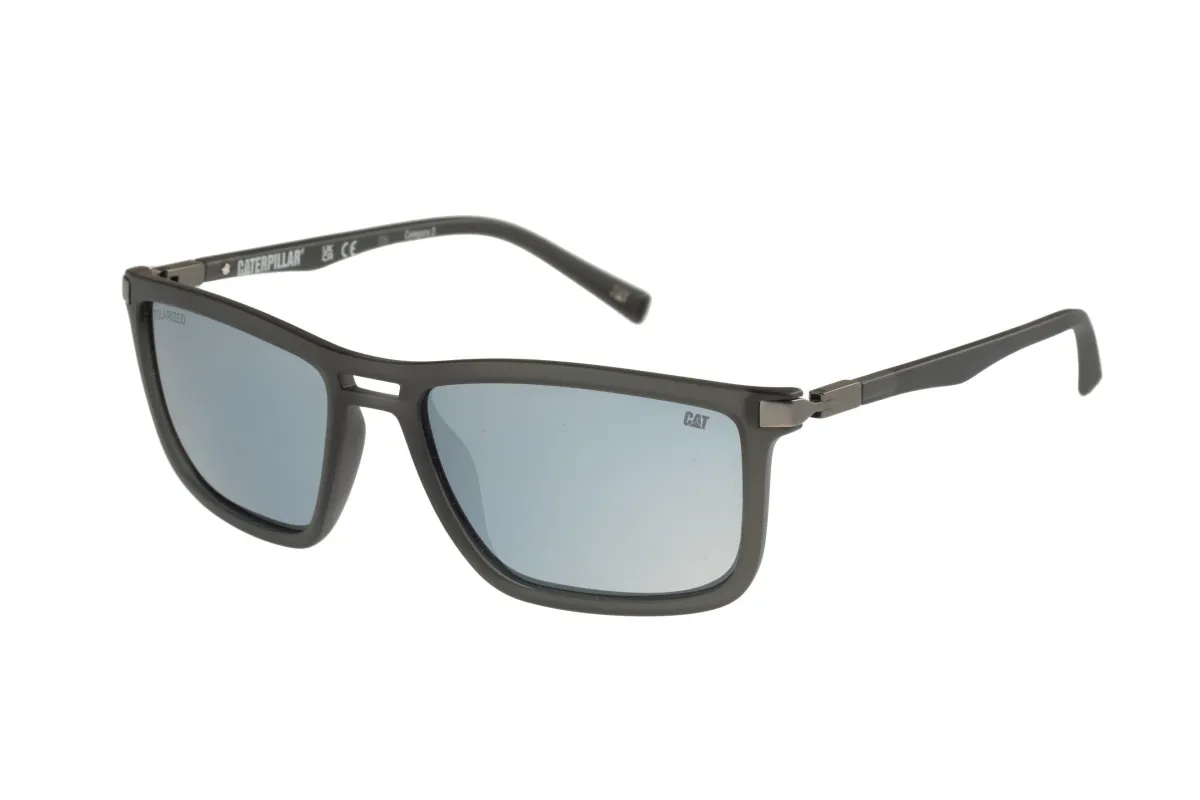 Polarized Sunglasses Matte Gray w/Silver Flash Lens sold by Caterpillar