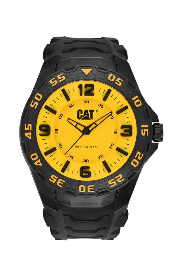 Motion Watch Yellow Dial w/Rubber Strap sold by Caterpillar
