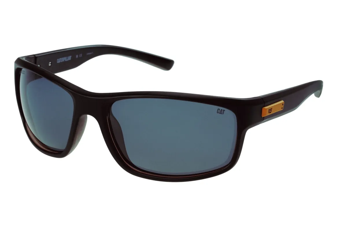 Metal Plaque Sunglasses Matte Black w/Smoke Lens sold by Caterpillar