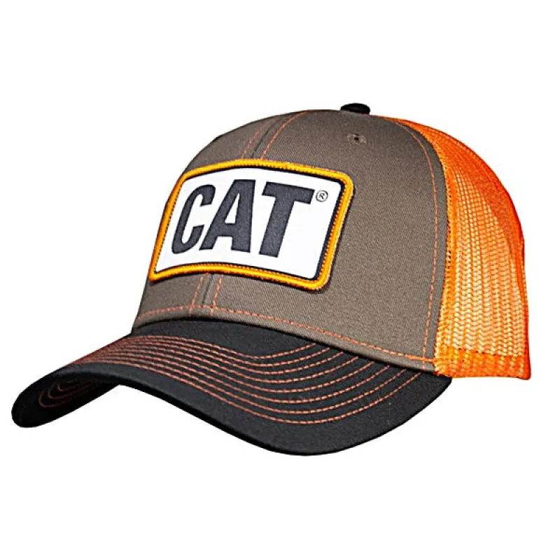 Bold Patch Cap w/Orange Mesh sold by Caterpillar