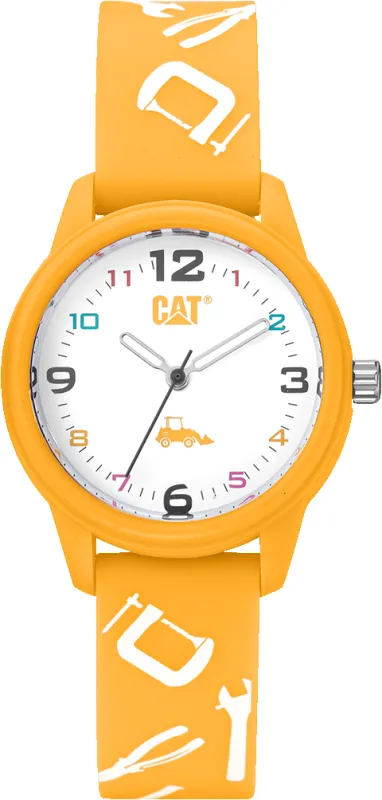 Kid Watch White Dial w/Yellow Strap sold by Caterpillar