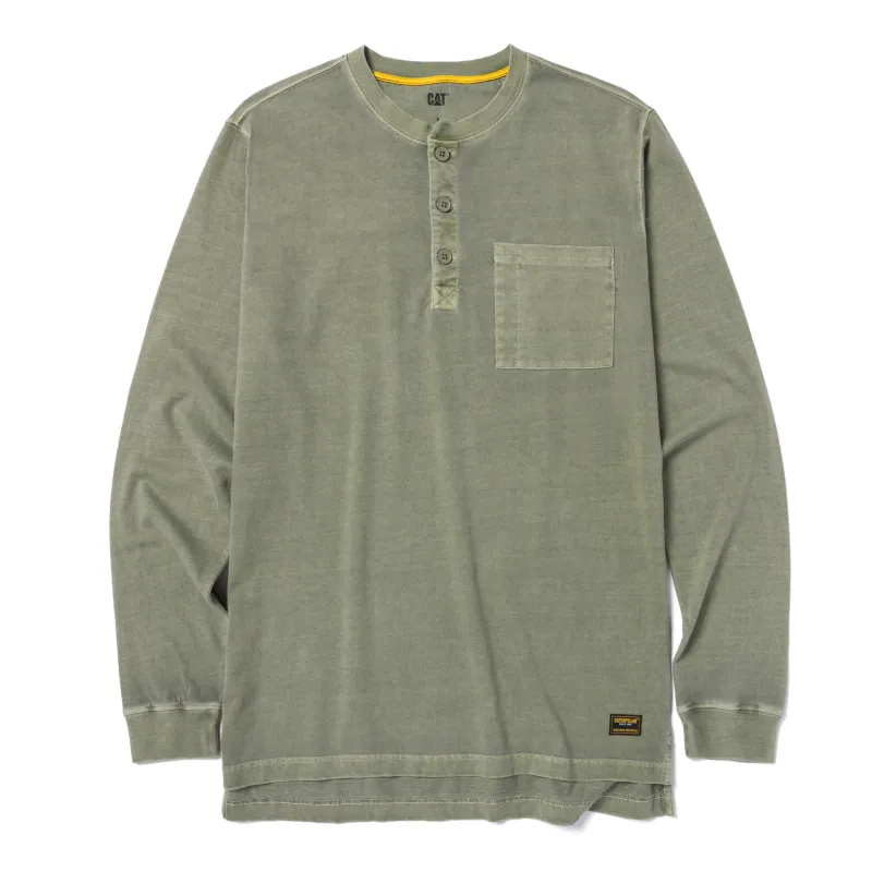 Pigment Dyed L/S Henley made by Caterpillar