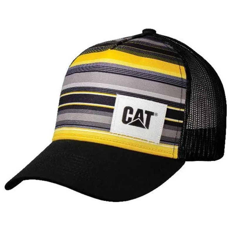 Yellow Stripe Cap w/Black Mesh sold by Caterpillar