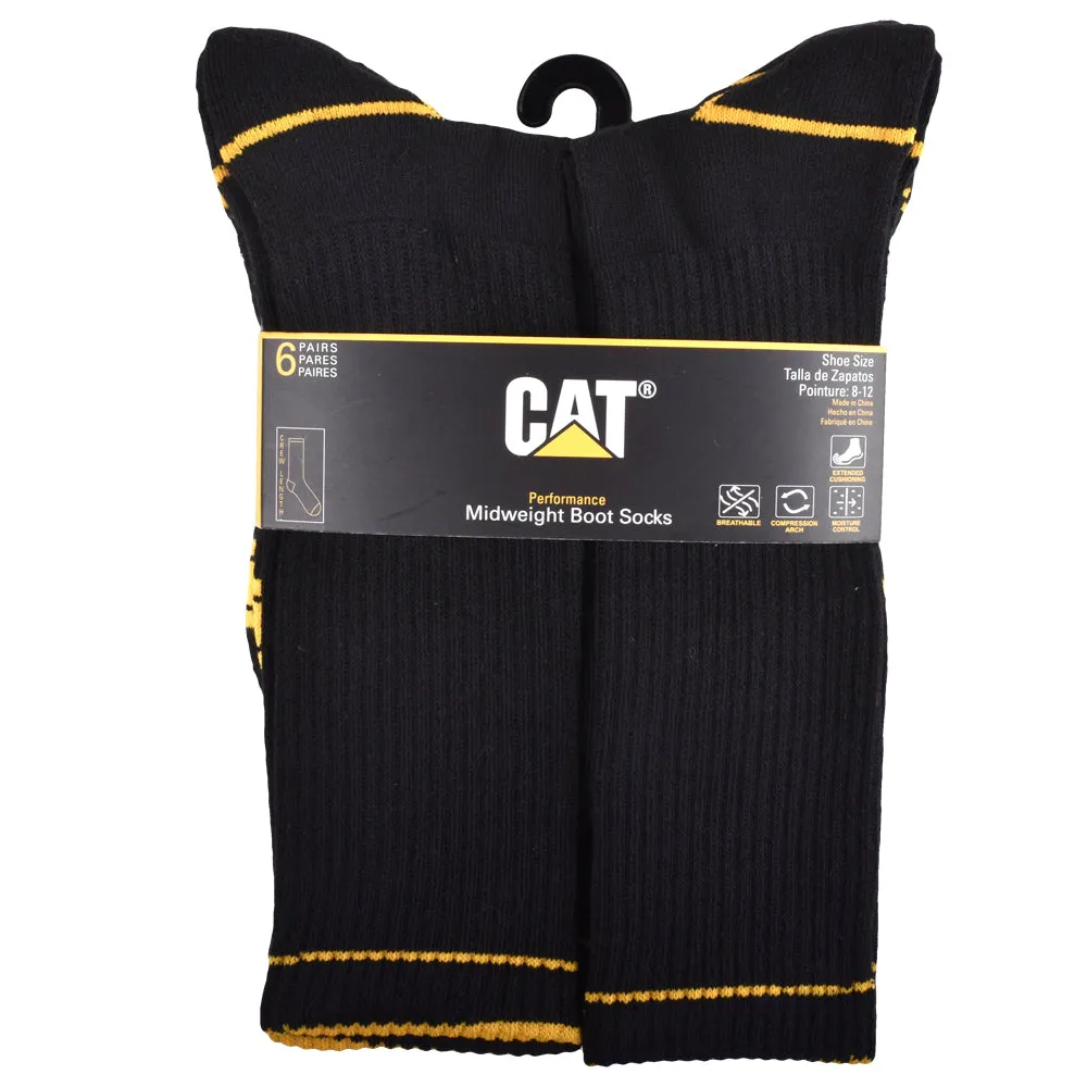 6 Pack Advanced 1/2 Cushion Crew Sock sold by Caterpillar