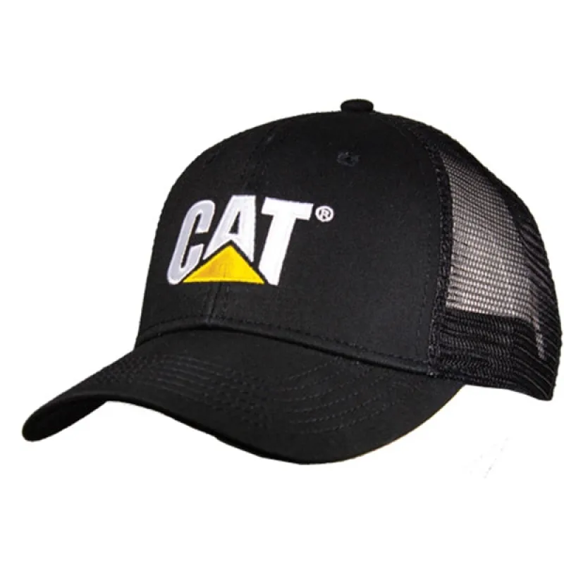 Classic Black Mesh Cap w/Flag on Back sold by Caterpillar