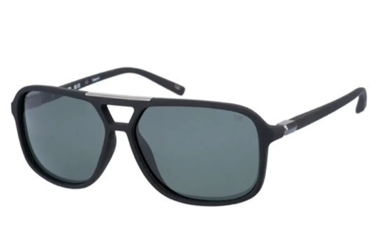Modern Aviator Sunglasses Black Matte w/Green Lens sold by Caterpillar