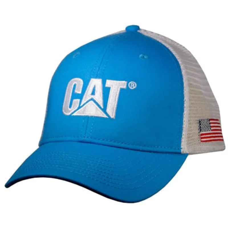 Blue Cap w/Flag on Side sold by Caterpillar