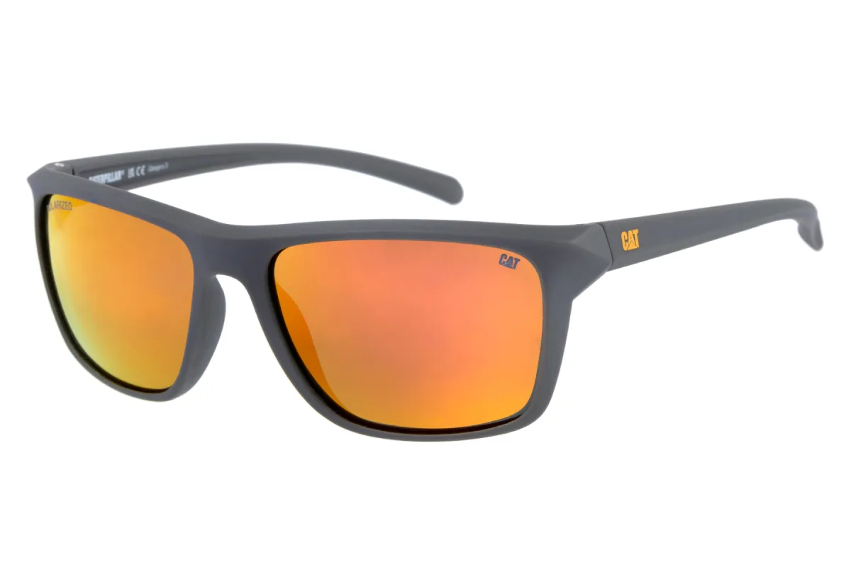 Full Frame Sunglasses Matte Gray w/Green Orange Lens sold by Caterpillar