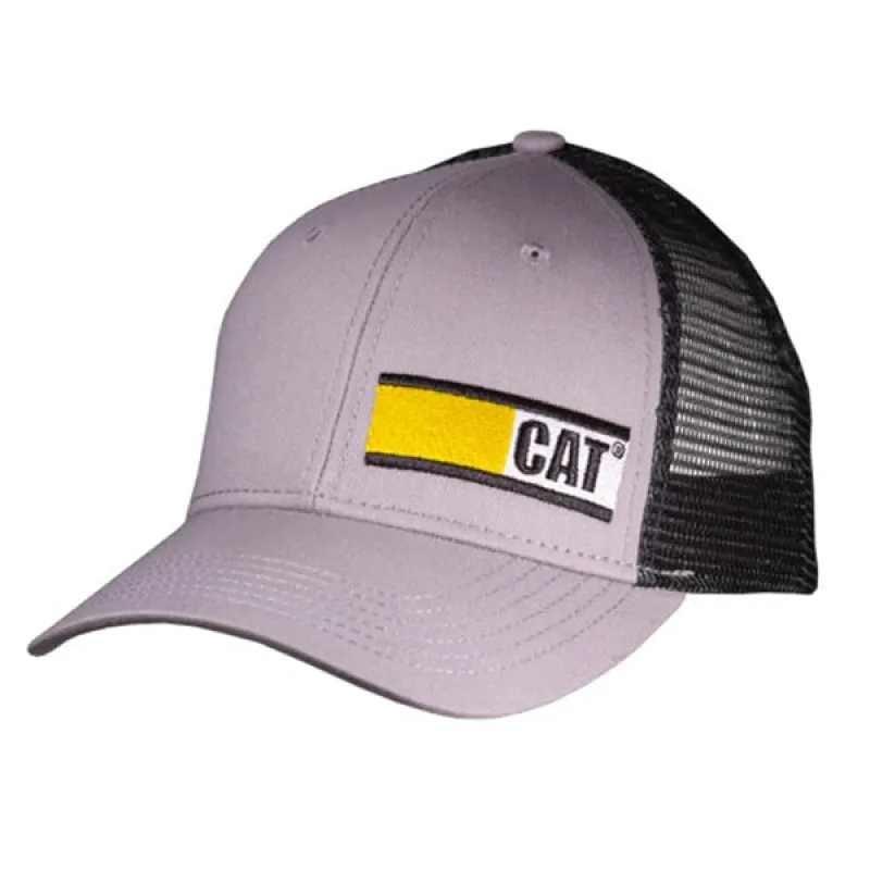 Structured Grey Front Black Mesh Cap sold by Caterpillar