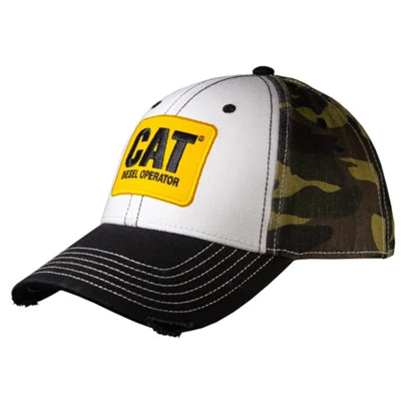 Frayed Diesel Operator Cap w/Camo sold by Caterpillar