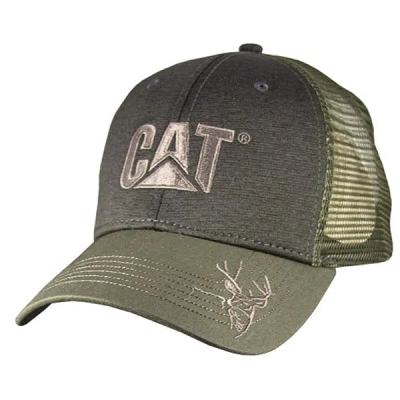 Structured Olive Mesh Cap w/Buck sold by Caterpillar