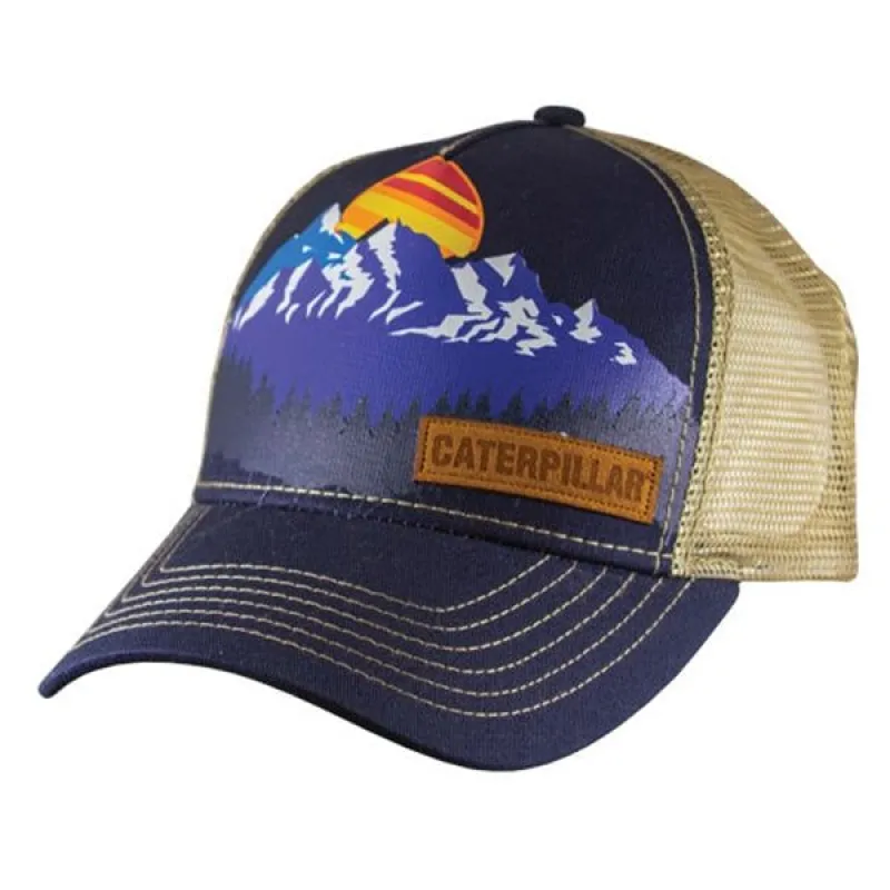 Sunset Chino Navy Cap w/Khaki Mesh sold by Caterpillar