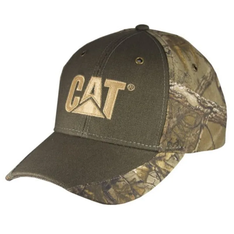Canvas Camo Back Brown Front Cap sold by Caterpillar