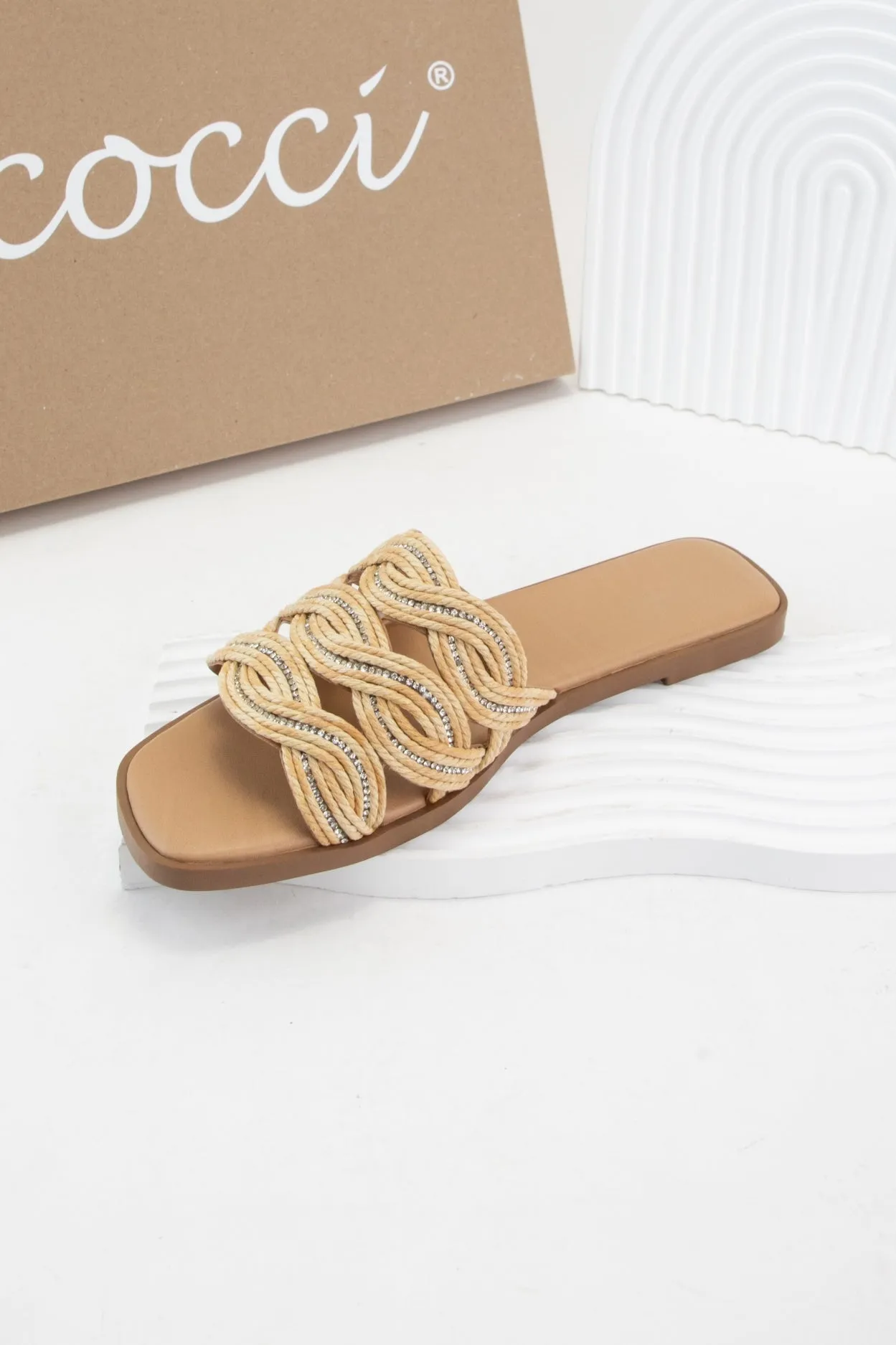 SERIOUS TWISTED RAFFIA BRAID UPPER SLIP ON SANDAL sold by CCOCCI product image thumbnail 3
