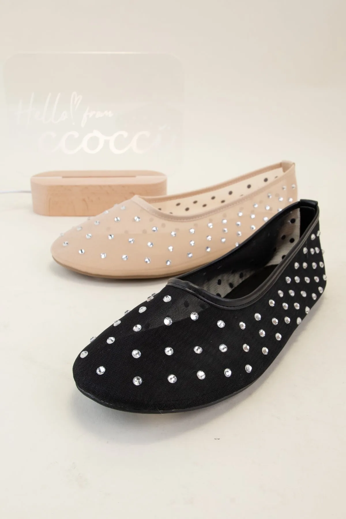 NANAMI-03 RHINESTONE EMBELLISHED MESH FLATS sold by CCOCCI product image thumbnail 3