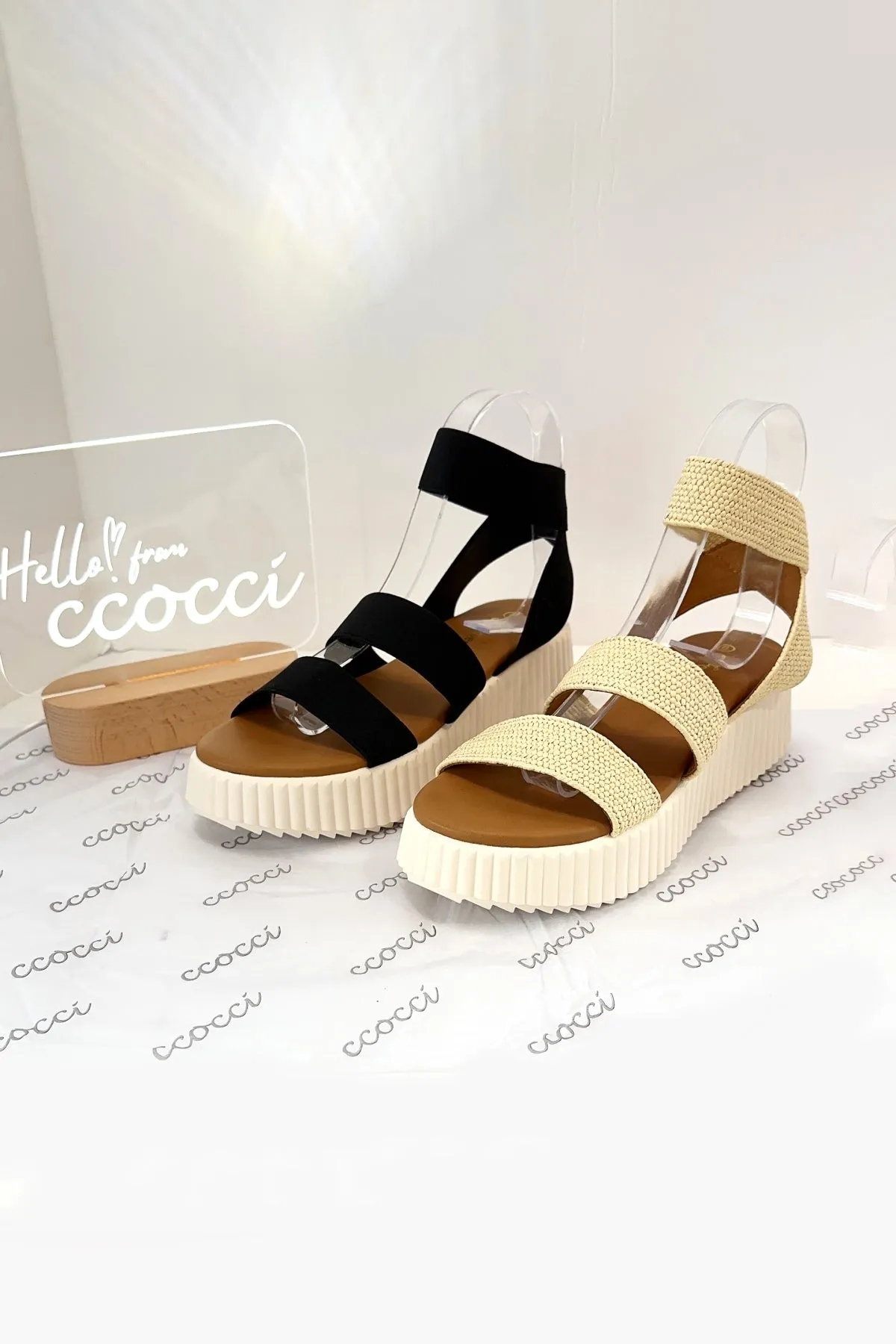 VISTA-03 MULTI STRAP WOVEN FLATFORM SANDALS sold by CCOCCI product image thumbnail 3