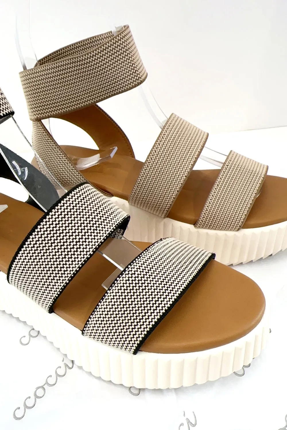 VISTA-03 MULTI STRAP WOVEN FLATFORM SANDALS sold by CCOCCI product image thumbnail 2