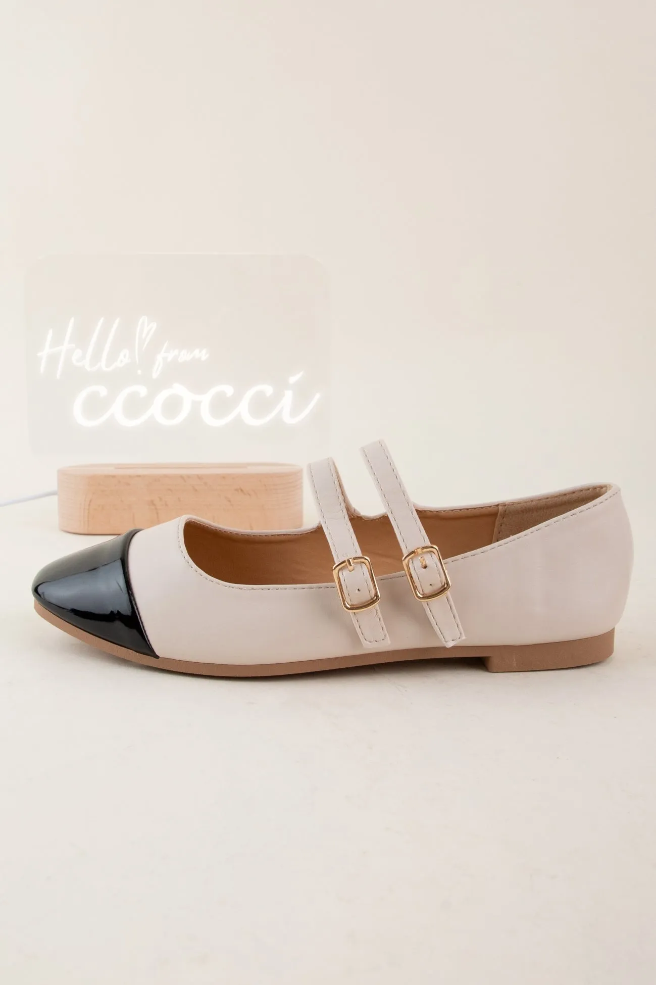 NELMA-08 DOUBLE STRAP CAP TOE MARY JANE FLATS sold by CCOCCI product image thumbnail 4