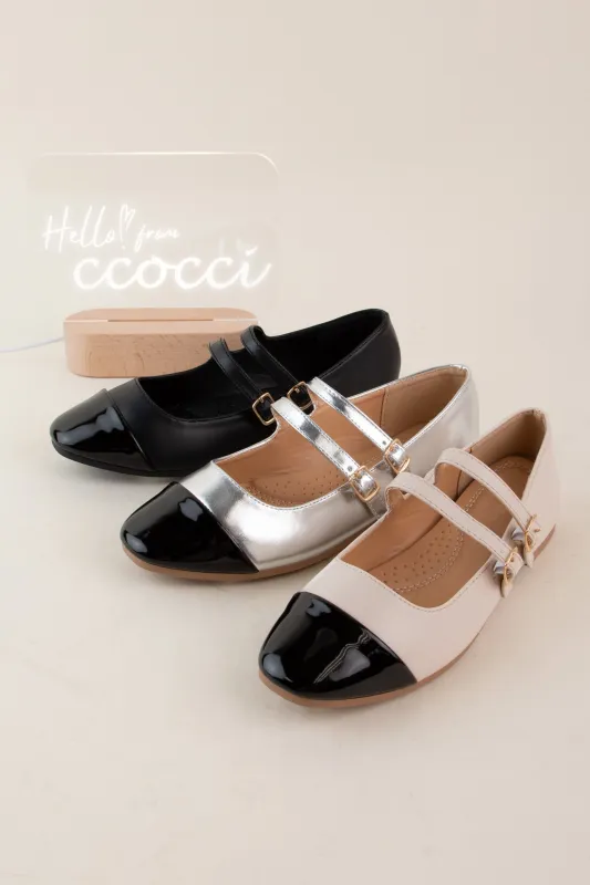 NELMA-08 DOUBLE STRAP CAP TOE MARY JANE FLATS sold by CCOCCI