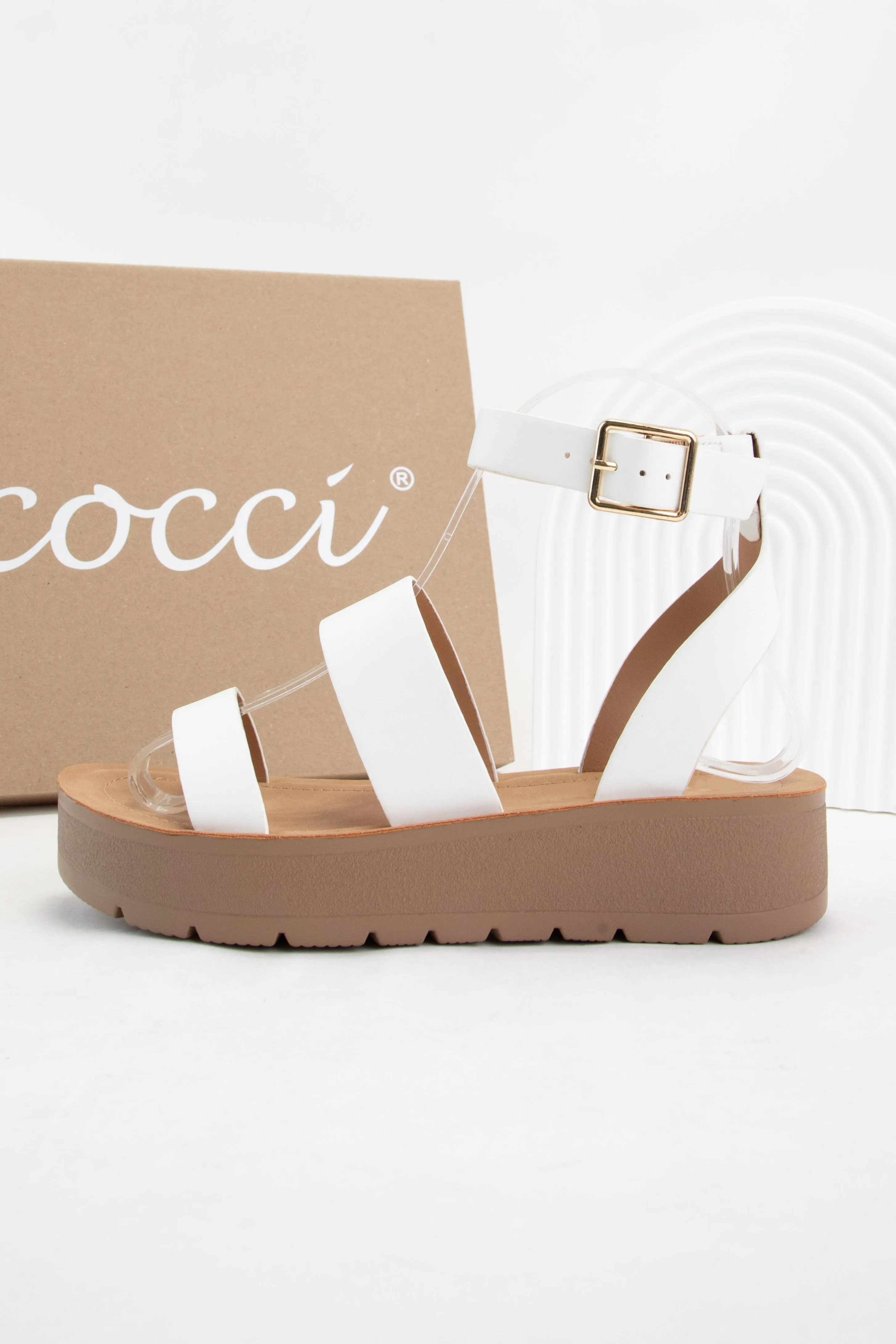 TOWER LIGHTWEIGHT PLATFORM SOLE STRAP SANDALS sold by CCOCCI product image thumbnail 3
