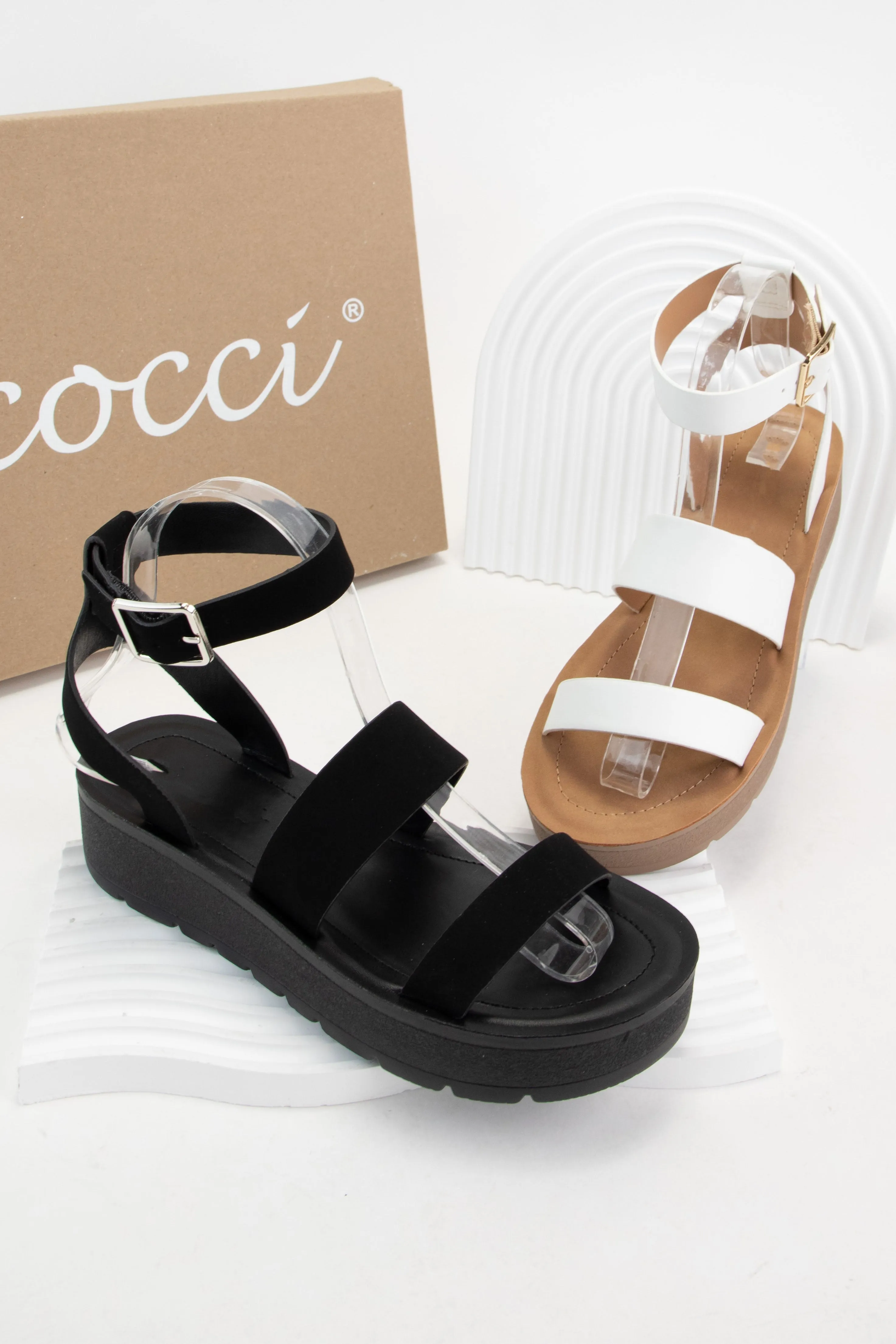 TOWER LIGHTWEIGHT PLATFORM SOLE STRAP SANDALS sold by CCOCCI product image thumbnail 5