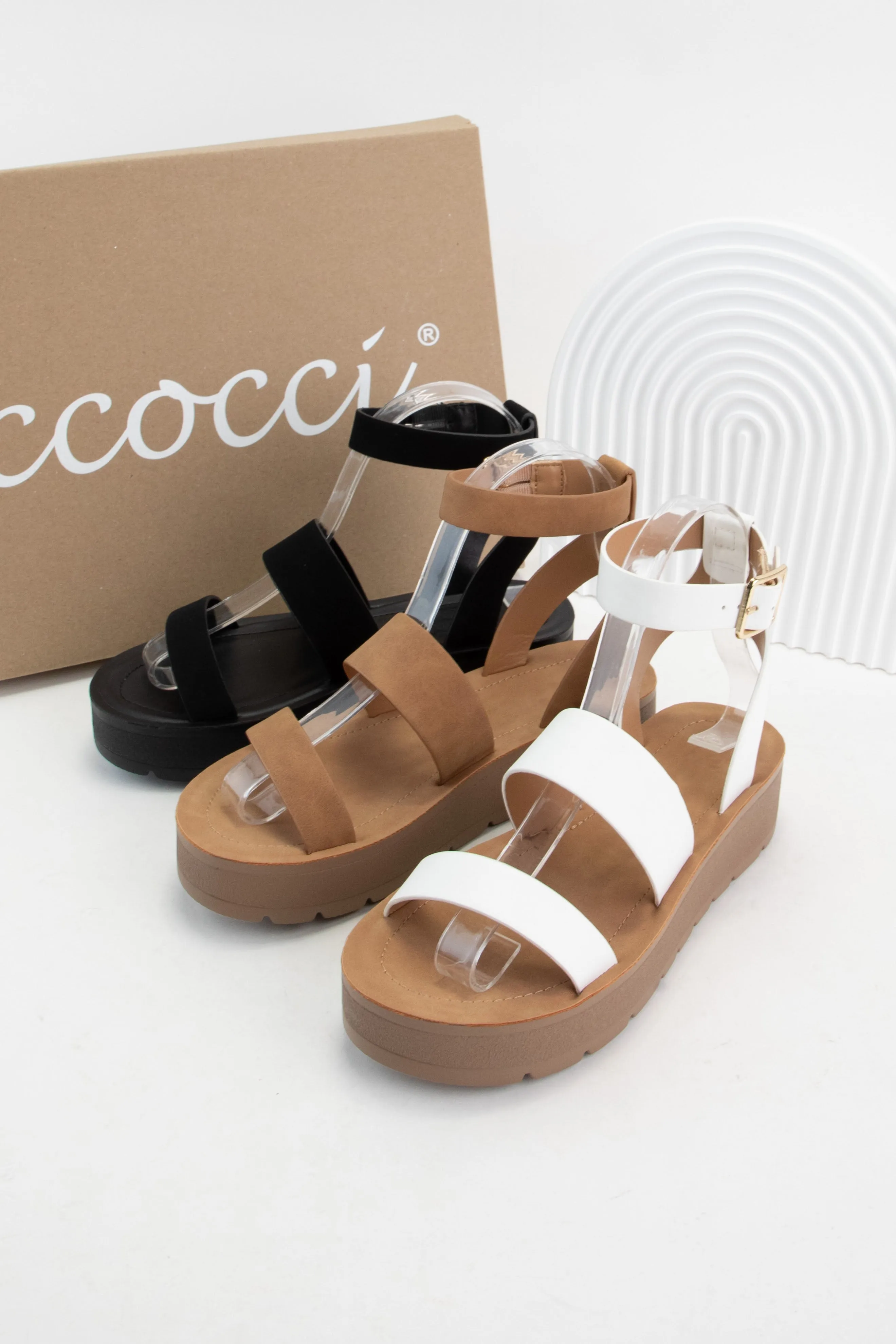 TOWER LIGHTWEIGHT PLATFORM SOLE STRAP SANDALS sold by CCOCCI