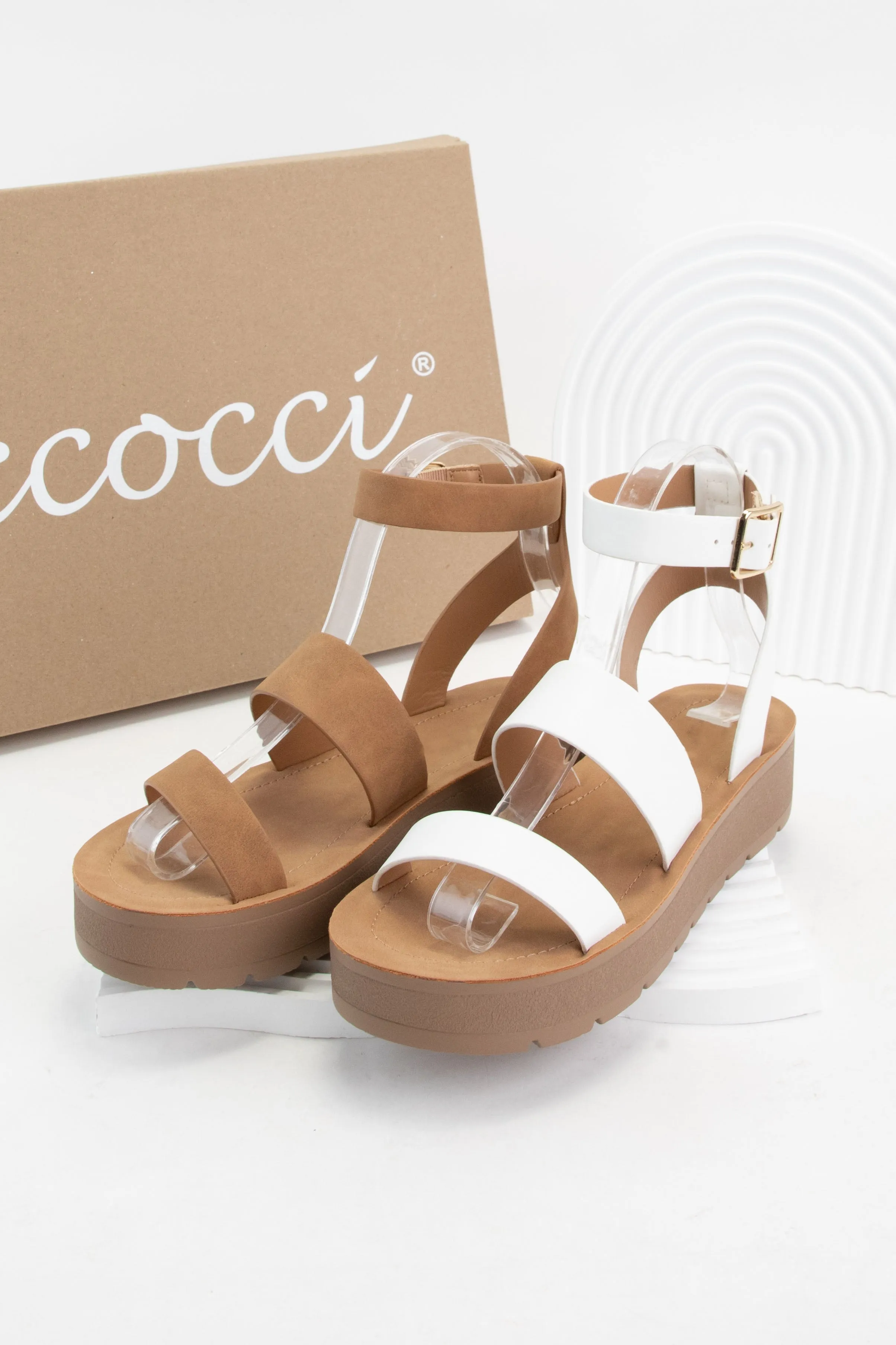 TOWER LIGHTWEIGHT PLATFORM SOLE STRAP SANDALS sold by CCOCCI product image thumbnail 2