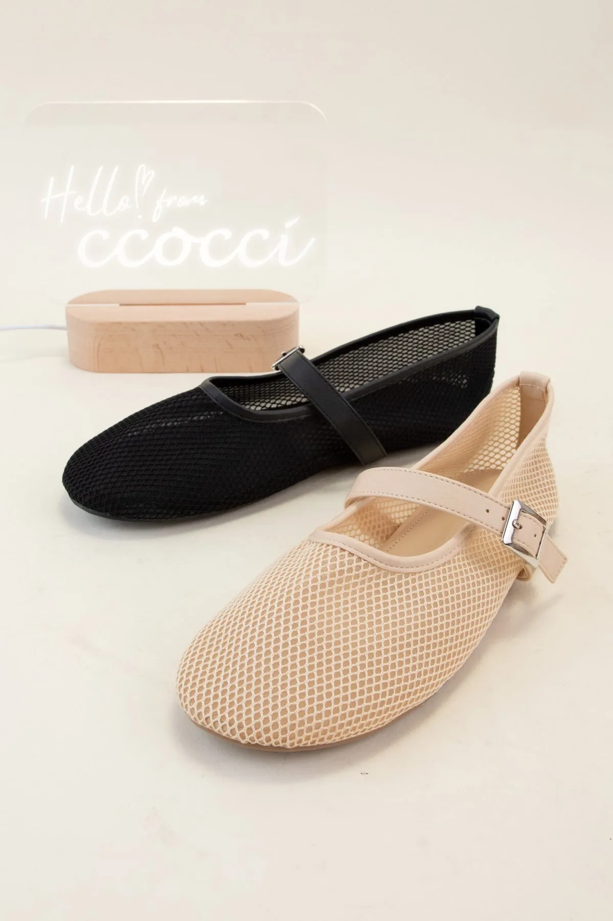 NANAMI-04 ALL OVER MESH MARY JANE BALLET FLATS sold by CCOCCI product image thumbnail 4