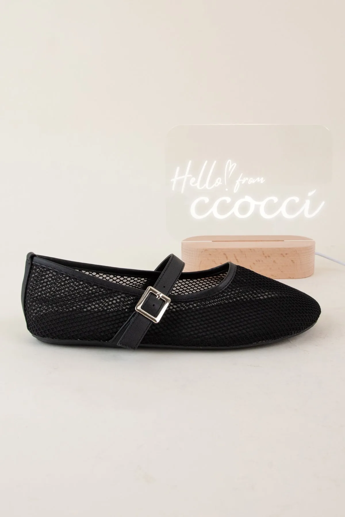NANAMI-04 ALL OVER MESH MARY JANE BALLET FLATS sold by CCOCCI product image thumbnail 3