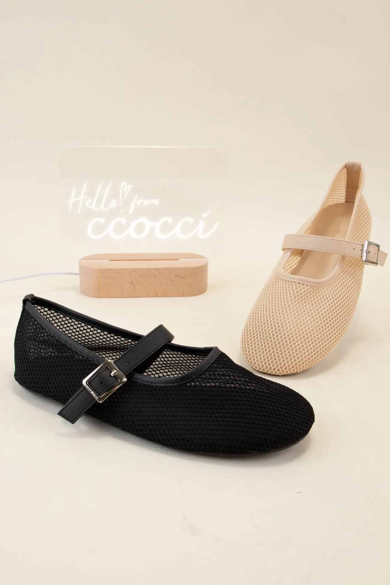 NANAMI-04 ALL OVER MESH MARY JANE BALLET FLATS sold by CCOCCI product image thumbnail 2