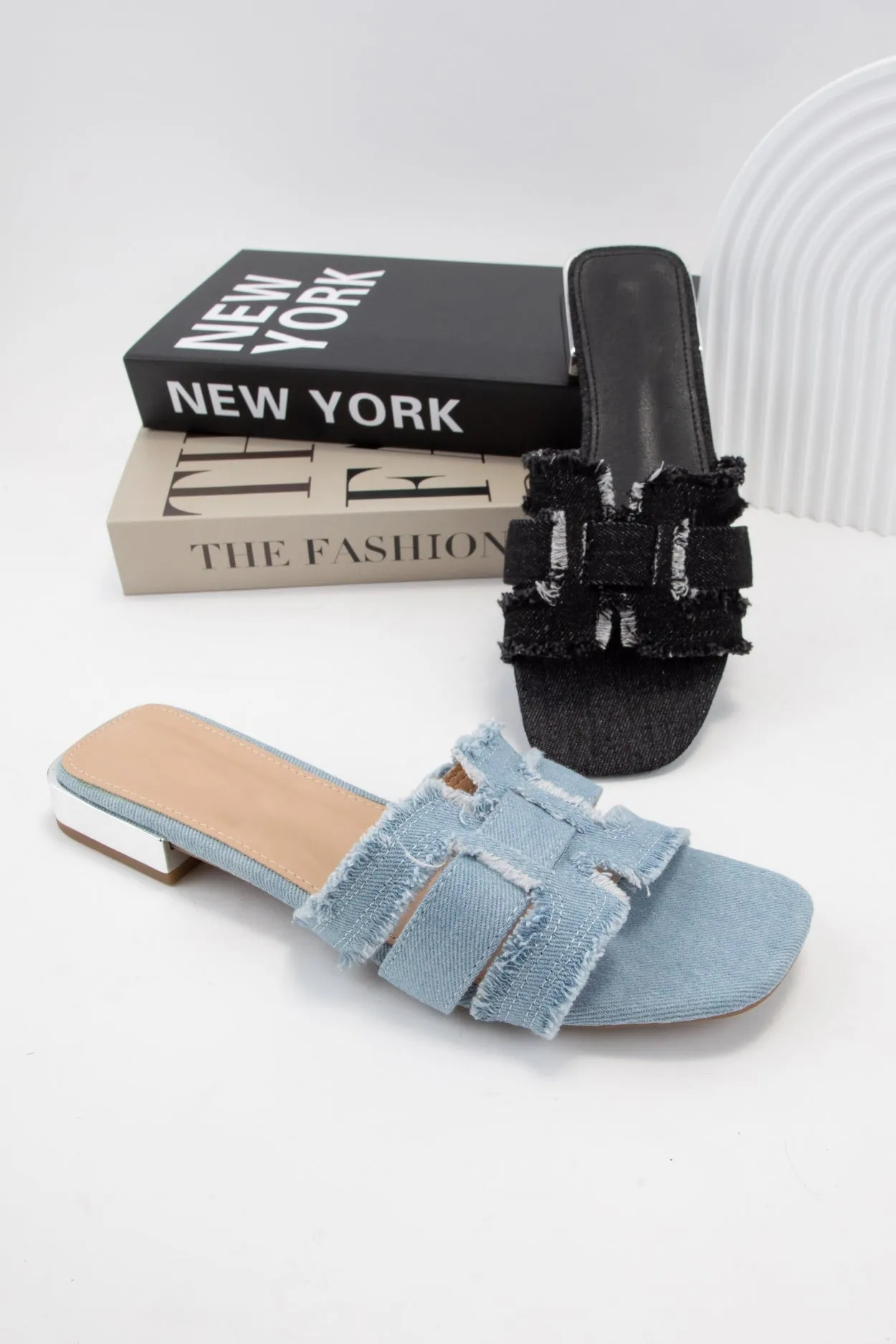 SQUARE-35 RAW EDGE DENIM WOVEN UPPER SANDAL sold by CCOCCI product image thumbnail 2