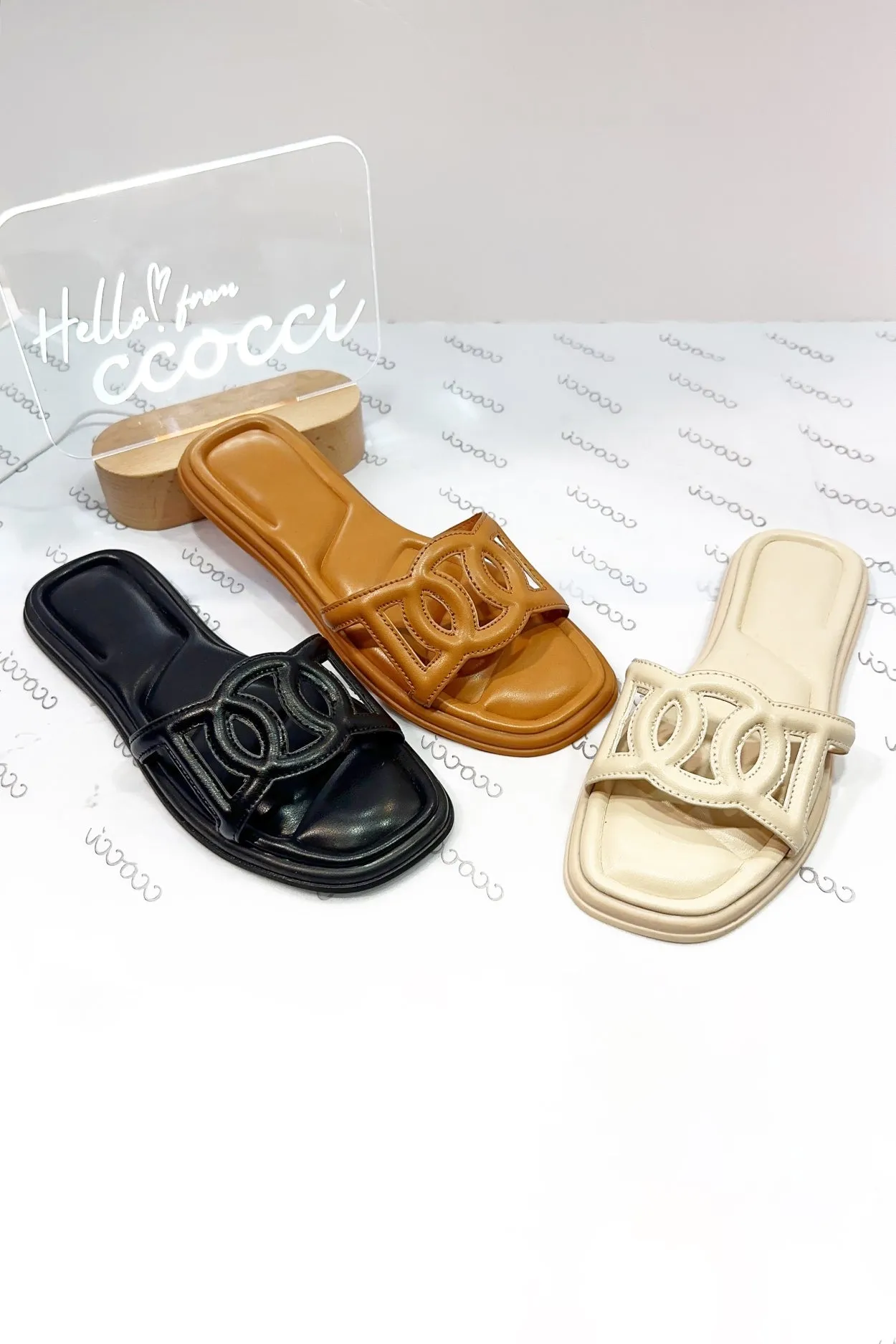 SAHARA-02 PADDEN CHAIN MOTIF UPPER SLIP ON SANDAL sold by CCOCCI