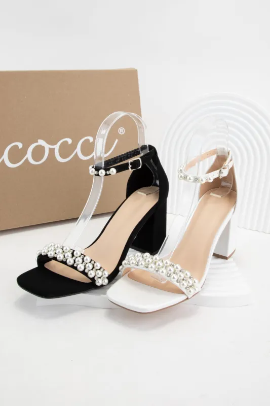 KOYA PEARL STRAP SQUARE-TOE ANKLE STRAP HEEL sold by CCOCCI