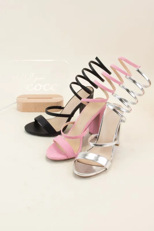 MORRIS-567A COIL ANKLE STRAP BLOCK HEEL SANDAL sold by CCOCCI