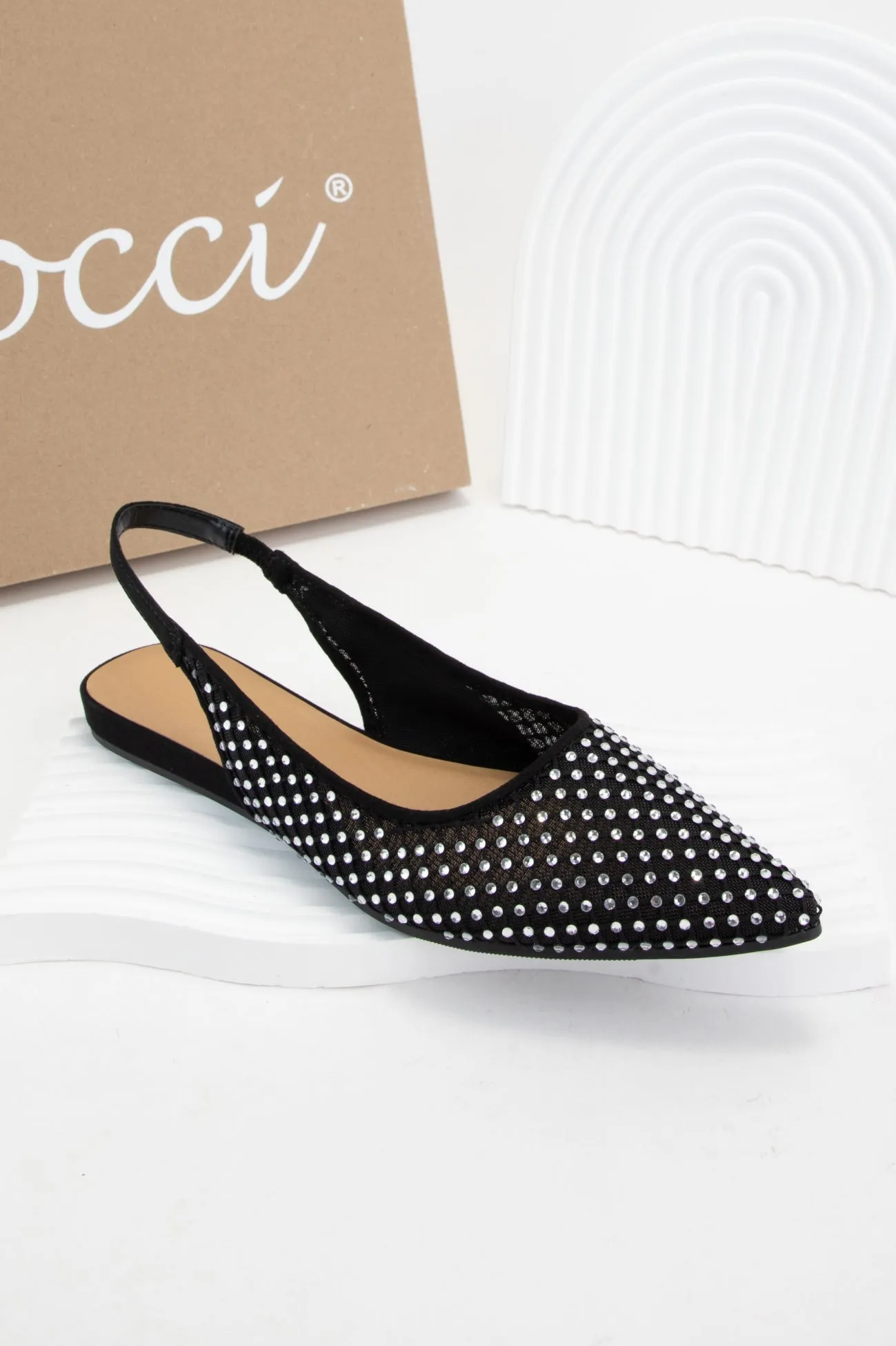 HUMMING RHINESTONE JEWEL MESH UPPER SLINGBACK FLAT sold by CCOCCI product image thumbnail 4