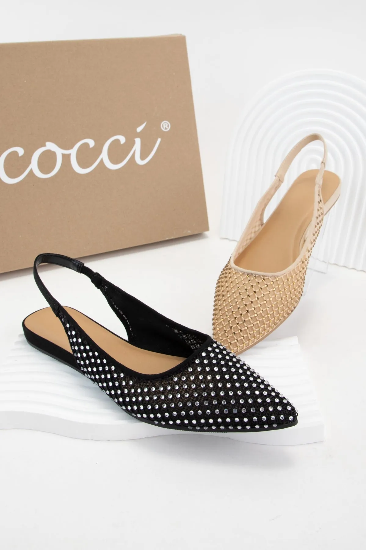 HUMMING RHINESTONE JEWEL MESH UPPER SLINGBACK FLAT sold by CCOCCI product image thumbnail 3