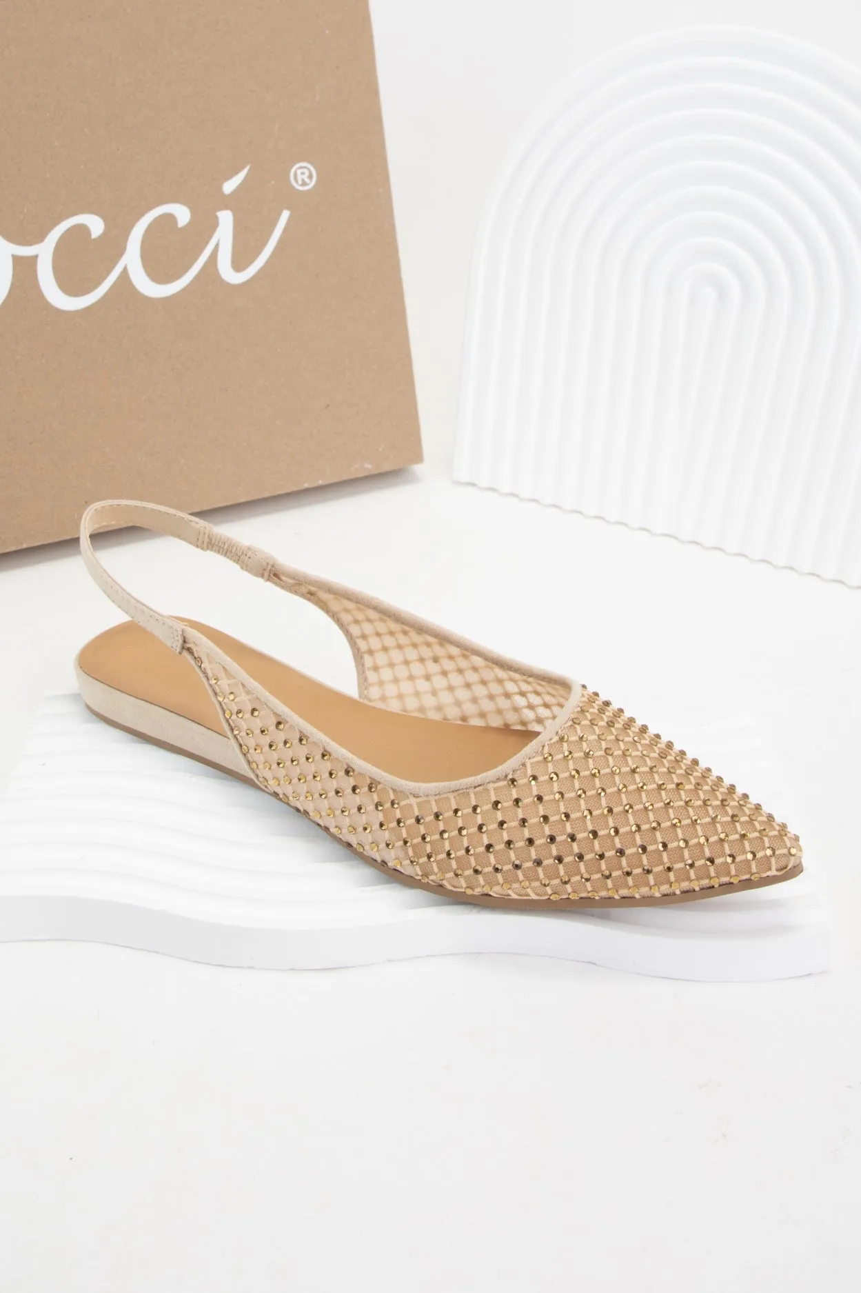 HUMMING RHINESTONE JEWEL MESH UPPER SLINGBACK FLAT sold by CCOCCI product image thumbnail 2
