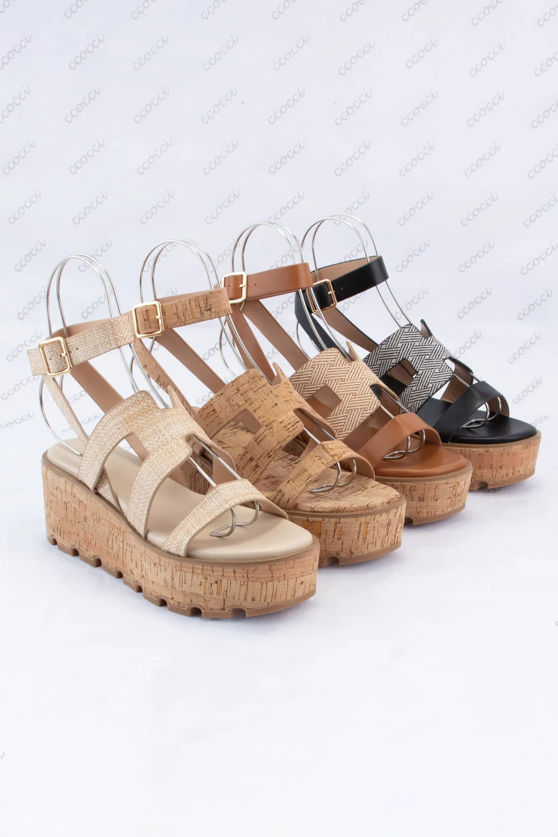 MENU H CUT OUT UPPER CORK PLATFORM HEEL SANDAL sold by CCOCCI