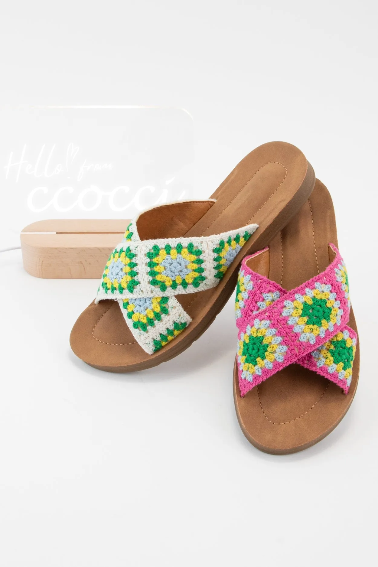 POLABUR-137 GRANNY SQUARE CROCHET PATCHWORK SANDAL sold by CCOCCI