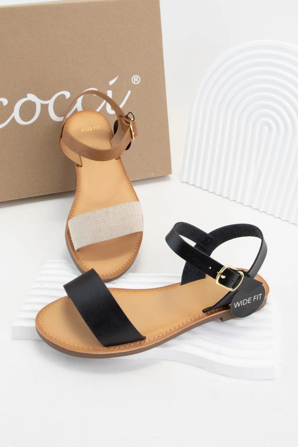 TUVIA WIDE FIT ANKLE STRAP FLAT SUMMER SANDALS sold by CCOCCI product image thumbnail 3