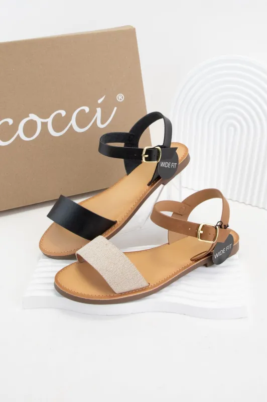 TUVIA WIDE FIT ANKLE STRAP FLAT SUMMER SANDALS sold by CCOCCI