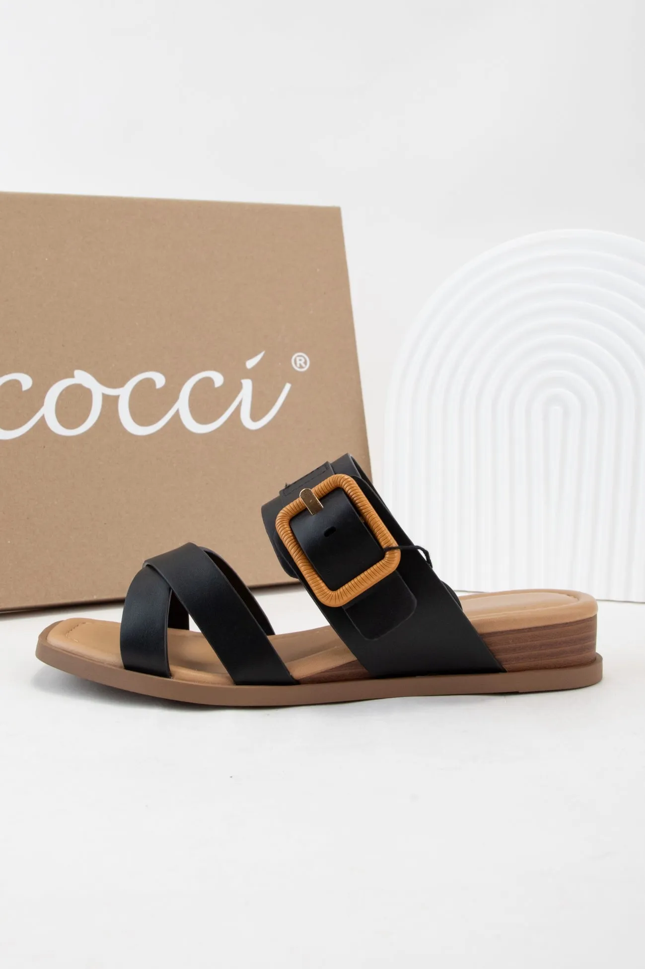 CARRY WIDE FIT SQAURE TOE MINI WEDGE SANDALS sold by CCOCCI product image thumbnail 5